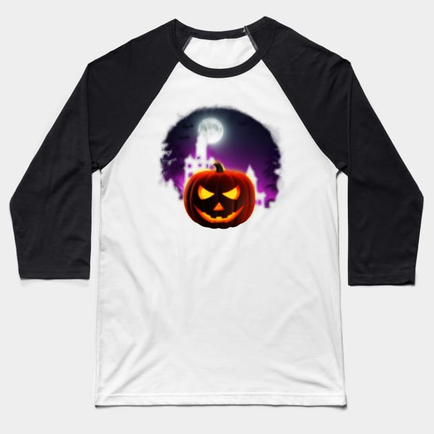 Airbrush Halloween Baseball T-Shirt by JPenfieldDesigns